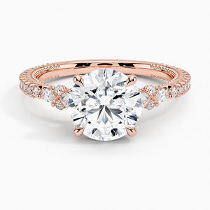 Anillo de boda clásico para mujer de plata de ley 925 con moissanita de corte brillante redondo pavé de tres lados. - Product Image 3