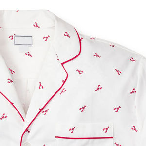 Conjunto de Pijama de Satén para Hombre con Logotipo Personalizado, Cierre Frontal con Botones, Ropa de Dormir y Camisas - Product Image 2