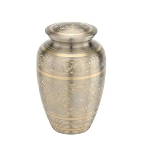 Prime Quality Aluminum Cremation Urns With Heart Looked Engraving for Human Ashes Adult Urns Made in India - Product Image 2