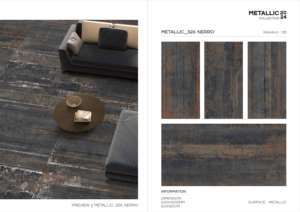 Carrelage Métallique en Porcelaine Océanique 600x1200 Grand Format Surface Brillante Premium Mur et Sol Design Intérieur Extérieur Moderne Plus Elite - Product Image 3