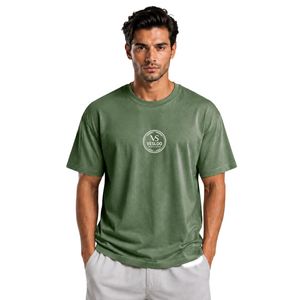 Camiseta Deportiva Esencial para Hombre, Color Verde Oliva, Cuello Redondo, Suave y Transpirable, para Gimnasio, Entrenamiento, Ropa Deportiva Activa - Product Image 2