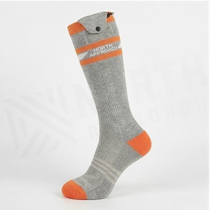 <b>Knee</b> <b>High</b> Basketball <b>Socks</b> Gray Orange Striped Breathable Spandex Polyester Adult Spring Season - Product Image 3