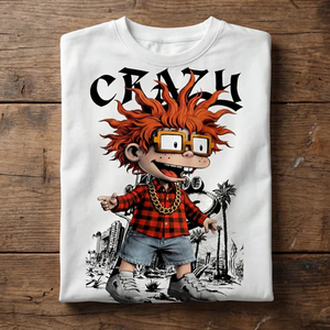 เสื้อยืดแขนสั้นสีขาวพิมพ์ลายการ์ตูนสุดเท่ห์ทรงโอเวอร์ไซส์ คอกลม สไตล์ลำลองแนวสตรีท เป็นมิตรกับสิ่งแวดล้อม - Product Image 6