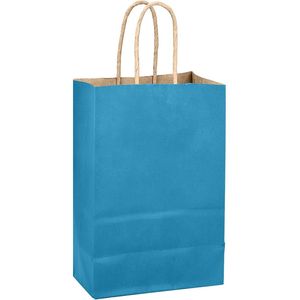 24 Sacchetti Regalo Blu Ghiaccio con Manici 21x15x8 cm, Sacchetti di Carta Solidi per Feste, Idea Regalo Capodanno 2022 - Product Image 2