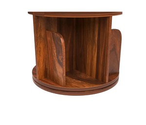 Wholesale 360 Degree Rotating Solid Wood Bookshelf 2-Tier Tabletop Book Organizer Desk <b>Bookcase</b> | Pindel Handicraft - Product Image 3