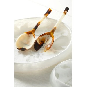 Juego de 2 Servidores de Ensalada de Resina con Diseño de Caparazón de Tortuga, Cucharas Elegantes Aptas para Lavavajillas, para Ensaladas, Postres, Decoración del Hogar y Vajilla - Product Image 1