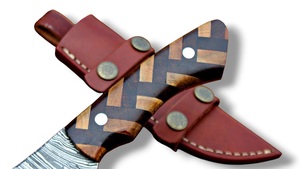Cuchillo de Caza y Camping de Hoja Fija de Acero de Damasco Forjado a Medida con Funda Scout, Venta al por Mayor, Cuchillos de Damasco OEM, Más Vendidos - Product Image 2