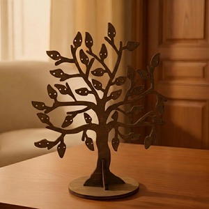 Tree Shape Wooden Jewelry Organizer For Earrings Necklaces Rings And <b>Bracelet</b> Display Stand Home Decor Organization From India - Product Image 4