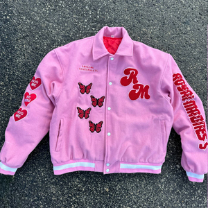 Custom <b>Men</b> Winter Streetwear Varsity <b>Jacket</b> Premium Embroidered Letterman Oem Odm Personalized 100% Wool Worsted Front Logo - Product Image 2