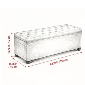 Pouf Contenitore Moderno in Vera Pelle con Base Antiscivolo per Casa, Appartamento, Ospedale o Hotel - Arredamento Camera da Letto - Product Image 2
