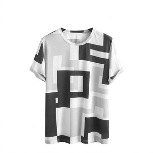 Camiseta Casual Holgada de Manga Corta con Cuello Redondo para Hombre, Diseño Moderno, Transpirable, de Algodón, Precio Económico, Superventas en Pakistán - Product Image 2