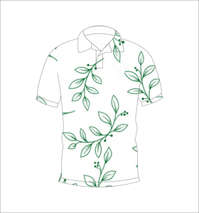 Polo con estampado de hojas verdes minimalistas para hombre, camiseta de golf informal de manga corta a la moda de verano - Product Image 1