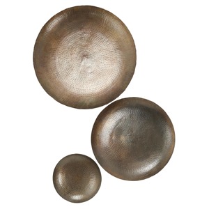 งานศิลปะติดผนังโลหะทรงกลม 3 ชิ้น สไตล์โมเดิร์น ทำมือ ลวดลายวงกลม - Product Image 3