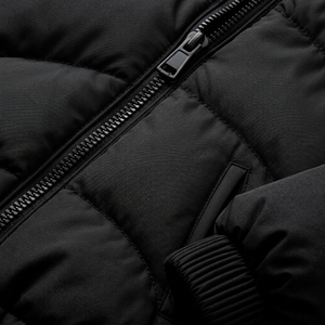 Unisex Black Color Puffer Jacket Winter <b>Coat</b> <b>Stand</b> Collar Zip Up Outdoor Streetwear Custom Apparel OEM ODM - Product Image 6