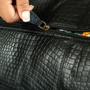 Top qualité Crocodile motif Vintage pleine fleur en cuir de vachette sac polochon en cuir véritable grande capacité voyage bagages sacs - Product Image 5