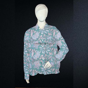2026 New Women's 100% Cotton Block Print Formal Party Shirt with Full Sleeves - Product Image 6
