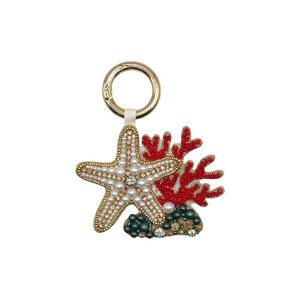 Porte-clés artisanal perlé en forme d'oiseau et d'étoile de mer, breloque de sac animale marine, pendentif de créateur, cadeau, fournisseur en gros - Product Image 6