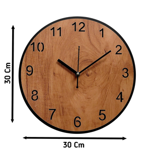 Horloge murale en bois pour salon et bureau, horloge décorative en bois rustique faite à la main, décoration intérieure - Product Image 4
