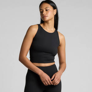 Womens Cropped Vest Breathable Polyester Tank <b>Top</b> New Arrival Casual Active Wear Wholesale Crop Tank for Fitness - Product Image 4