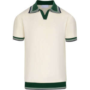 Chemise d'été décontractée personnalisable pour homme, style mature léger, tricotée avec motif uni - Product Image 1