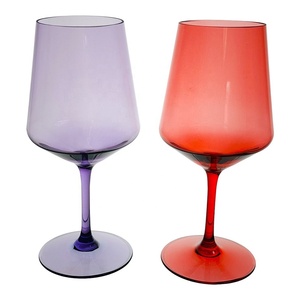 Verres à vin colorés sans tritan de 19oz sans BPA Verres en acrylique flottants pour piscine, intérieur et extérieur Style design classique - Product Image 2