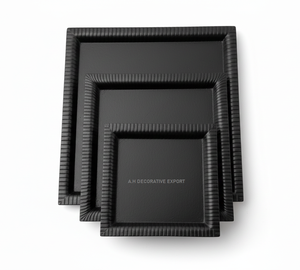 Modern Matte Black Tray | Minimalist Industrial Style Handmade Powder Coated Custom Size Deluxe Grade Trays | Home Restaurant - Product Image 1