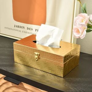 Luxury Gold Metal Tissue Paper <b>Box</b> Cover Decorative Leaf Design Tissue Holder Home Hotel Decor - Product Image 4