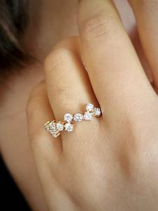 Moissanite Gold Plated Round Cut Zig Zag Design Half Eternity Band <b>Ring</b> original <b>925</b> <b>Silver</b> Fine Bridal Promise Gift For Lovers - Product Image 5