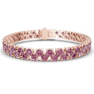 Bracelet tennis Isidora en or blanc 10 carats avec double rangée de diamants de laboratoire violets (3 carats) Tw. Collection de bijoux pour fêtes de mariage en gros - Product Image 6