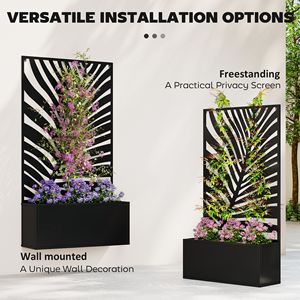 Fioriera da Giardino in Metallo Autoportante o da Parete con Traliccio per Piante Rampicanti, per Patio, Balcone, Vasi e Fioriere - Product Image 5