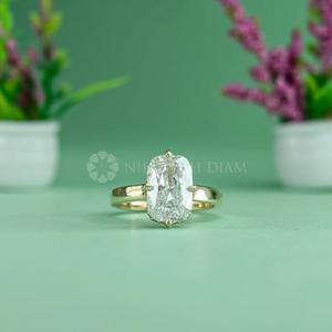 Anillo de Eternidad con Diamantes Cultivados en Laboratorio, Corte Radiante, Diseño Elegante, en Oro Amarillo de 18K, para Exportación al por Mayor desde India - Product Image 1