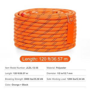 Corda in Poliestere a Doppia Torsione a 48 Fili, Resistenza alla Trazione 8000 LBS, 1/2 Pollice, 120 Piedi, Corda Multiuso per Esterni per Arboristi e Alpinisti - Product Image 3