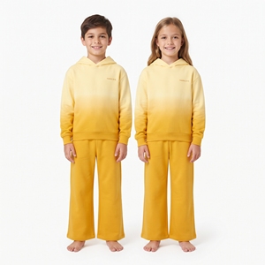 Conjunto Deportivo Sublimado en Contraste de Color para Niños y Niñas, Sudadera con Capucha y Pantalones Anchos, Ropa Deportiva, Conjunto a Juego, Venta al Por Mayor - Product Image 4