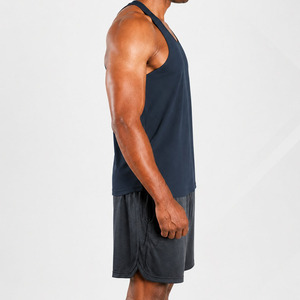Custom Mens 100% Cotton Gym Tank Top Breathable Knitted Fitness Singlet Solid Running Sports Vest Plus Size - Product Image 2