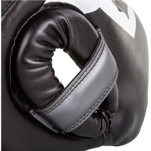 New Arrival Unisex Customized Leather PU MMA Kick Boxing Head Guard Wholesale Custom Portable Boxing Helmets Durable - Product Image 5