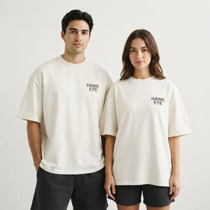 T-shirt unisexe en coton pour femme, coupe oversize, léger, col rond, épaules tombantes, couleur unie, logo personnalisé, commande en gros - Product Image 5