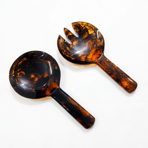 Ensemble de couverts en résine faits à la main, vente en gros, personnalisés OEM ODM, cuillère et fourchette écaille de tortue, ustensiles de cuisine et de salle à manger DECORYUG - Product Image 1