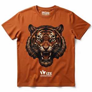 Men's Orange Short Sleeve T-<b>Shirt</b> O-Neck Casual Design Regular Fit 100% Cotton Solid Pattern Digital Print Quick Dry Breathable - Product Image 2