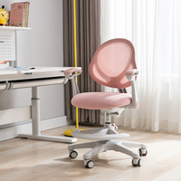 Chaise pivotante ergonomique rose en plastique de qualité supérieure pour enfants, hauteur réglable, avec anneau de repose-pieds circulaire de sécurité, pour l'école et le salon