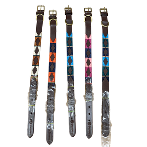 Collar para Perro Gaucho Hecho a Mano en Argentina de Primera Calidad, Cuero Vegetal Teñido en Tambor y Correa de Nailon Sólido para Perro Polo, Accesorios - Product Image 1
