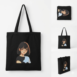 Personalized Graphic Print Cotton <b>Canvas</b> Tote <b>Bag</b> <b>Large</b> Capacity Fashion Shopping Gift Tote <b>Bag</b> - Product Image 1