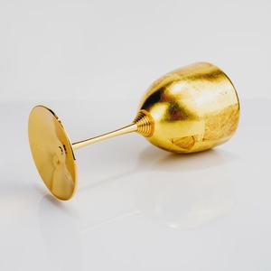 Most Elegant Gold Metal Wine <b>Goblet</b> Bell Shape Long Stem Party Occasion - Product Image 3