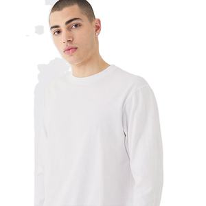 Camiseta de Hombre de Cuello Redondo, Color Liso, Alta Calidad, 100% Algodón, OEM Personalizado, Larga, Antiarrugas, Transpirable, Estilo Urbano, 180g, 2026 - Product Image 5