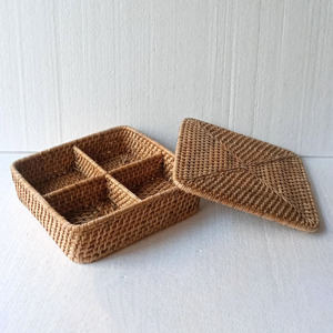Vietnam Supplier Rattan Tea Caddy Packaging Box High Quality Hand Woven <b>Small</b> <b>Boxes</b> for Tea-bag <b>Storage</b> - Product Image 1