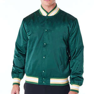 Chaqueta Varsity Impermeable con Cuello Alto de Satén, Diseño con Letras de Béisbol y Nombre de Club Deportivo, para Invierno - Product Image 5