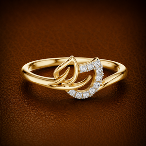 Bague double feuille en or jaune 14K 18K avec diamants de laboratoire taille brillant rond DEF VVS, pavée de diamants pour mariage, vente en gros OEM - Product Image 1
