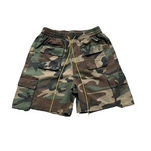 Shorts décontractés pour hommes en coton 100% imprimé camouflage, avec logo personnalisé, taille mi-haute, multi-poches, pour l'extérieur, vente en gros - Product Image 1