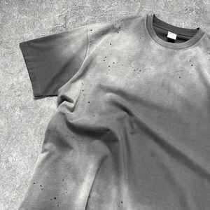 T-shirt en toile personnalisé avec logo, coupe classique, effet délavé, respirant, séchage rapide, col rond, 220 g/m², 100 % coton, poids lourd, pour homme - Product Image 5