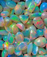 Opales éthiopiennes naturelles facettées, pierres précieuses en vrac, formes variées, jeu de couleurs, polies, BU GEMS, 5-10 carats, certifiées par un tiers