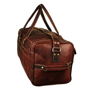 Sac de voyage en cuir de luxe pour hommes et femmes, design prêt à l'emploi avec intérieur spacieux, fermetures éclair robustes et sangle réglable - Product Image 6